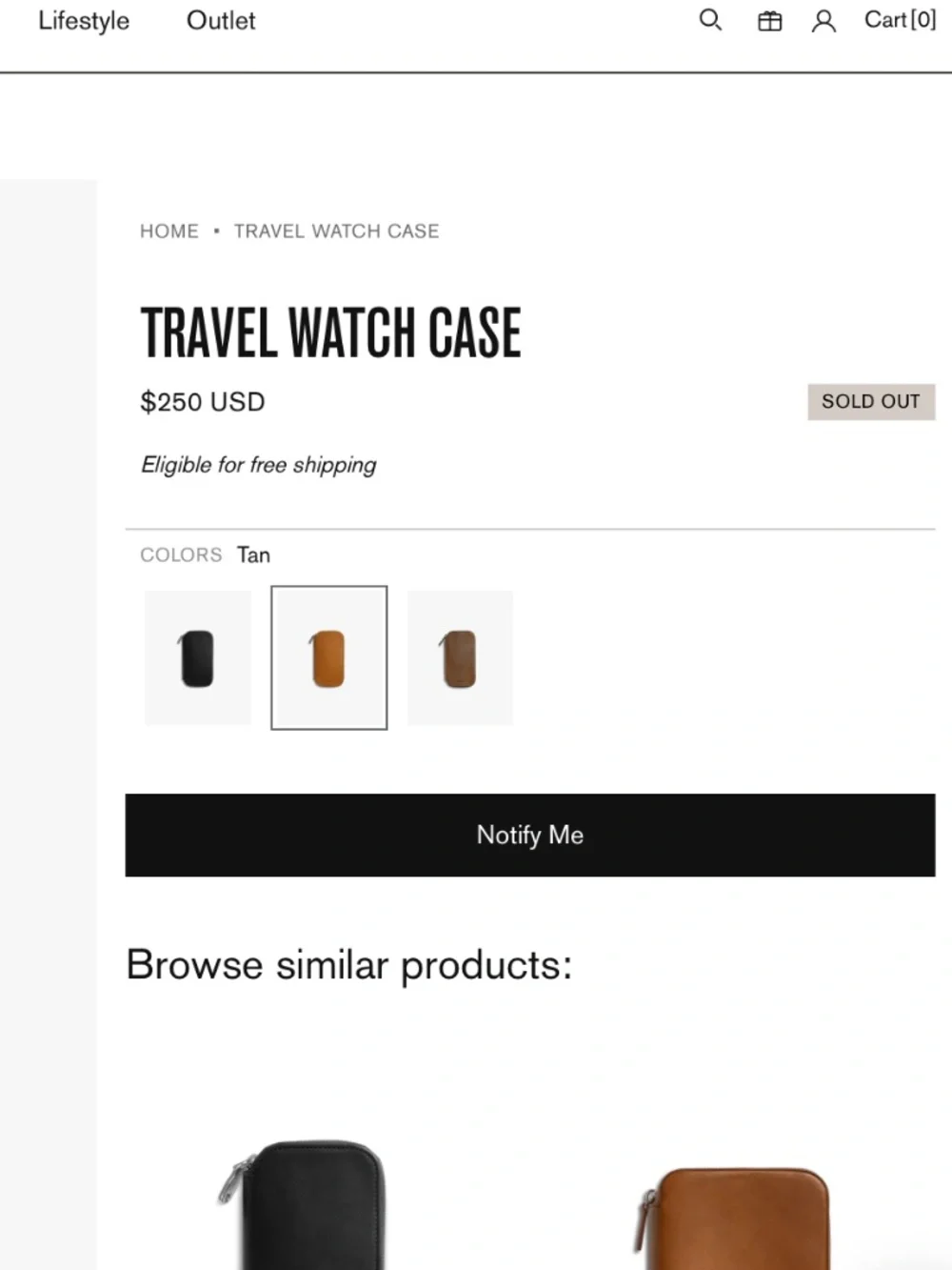 Shinola Travel Watch Case (Tan)